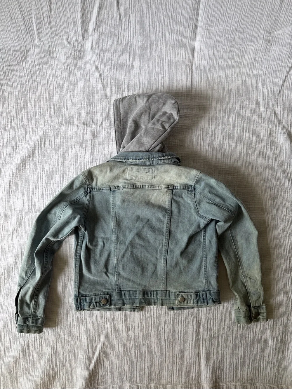 KIDS Joe's Jeans Light Wash Denim Jacket with Gray Hood